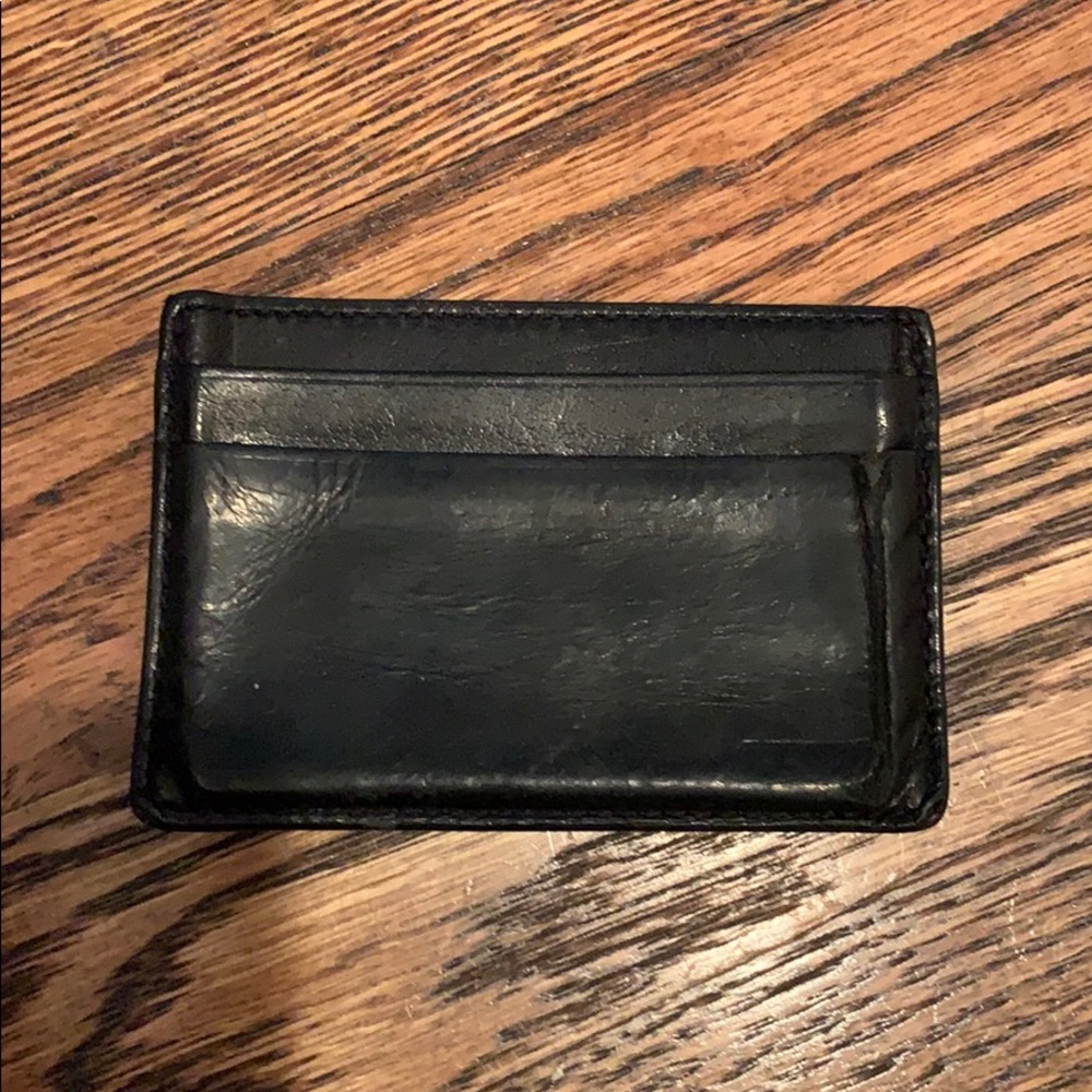 Men’s coach leather wallet money clip black